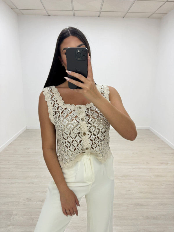 TOP CROCHET BOTONES